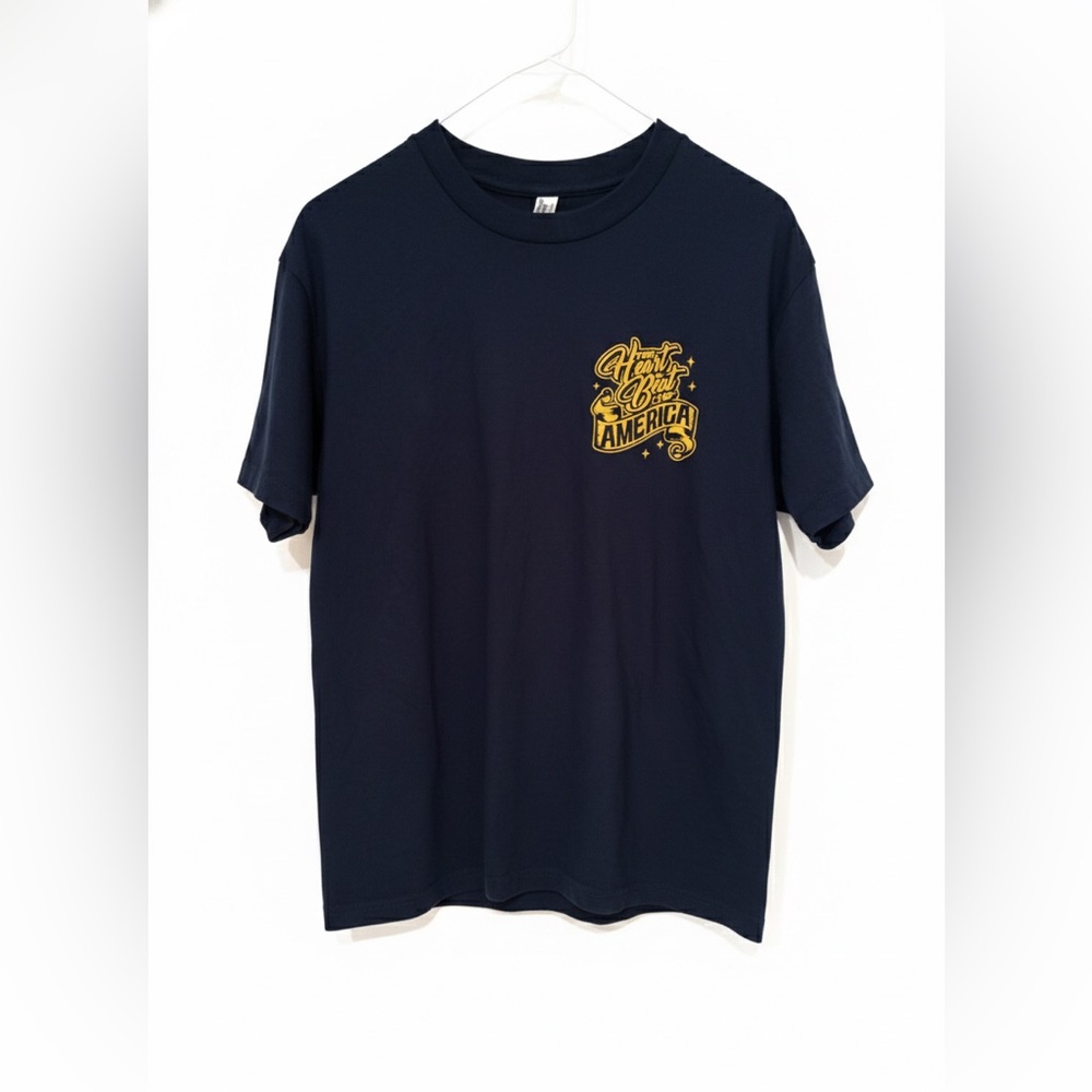 A1 Classics Lowrider Hot Rod “Heartbeat of America” Tee - Navy/Gold